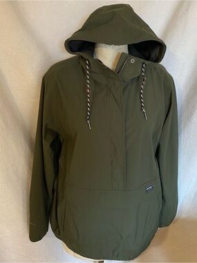 Eddie Bauer Olive Green Hooded pullover lightweight jacket
